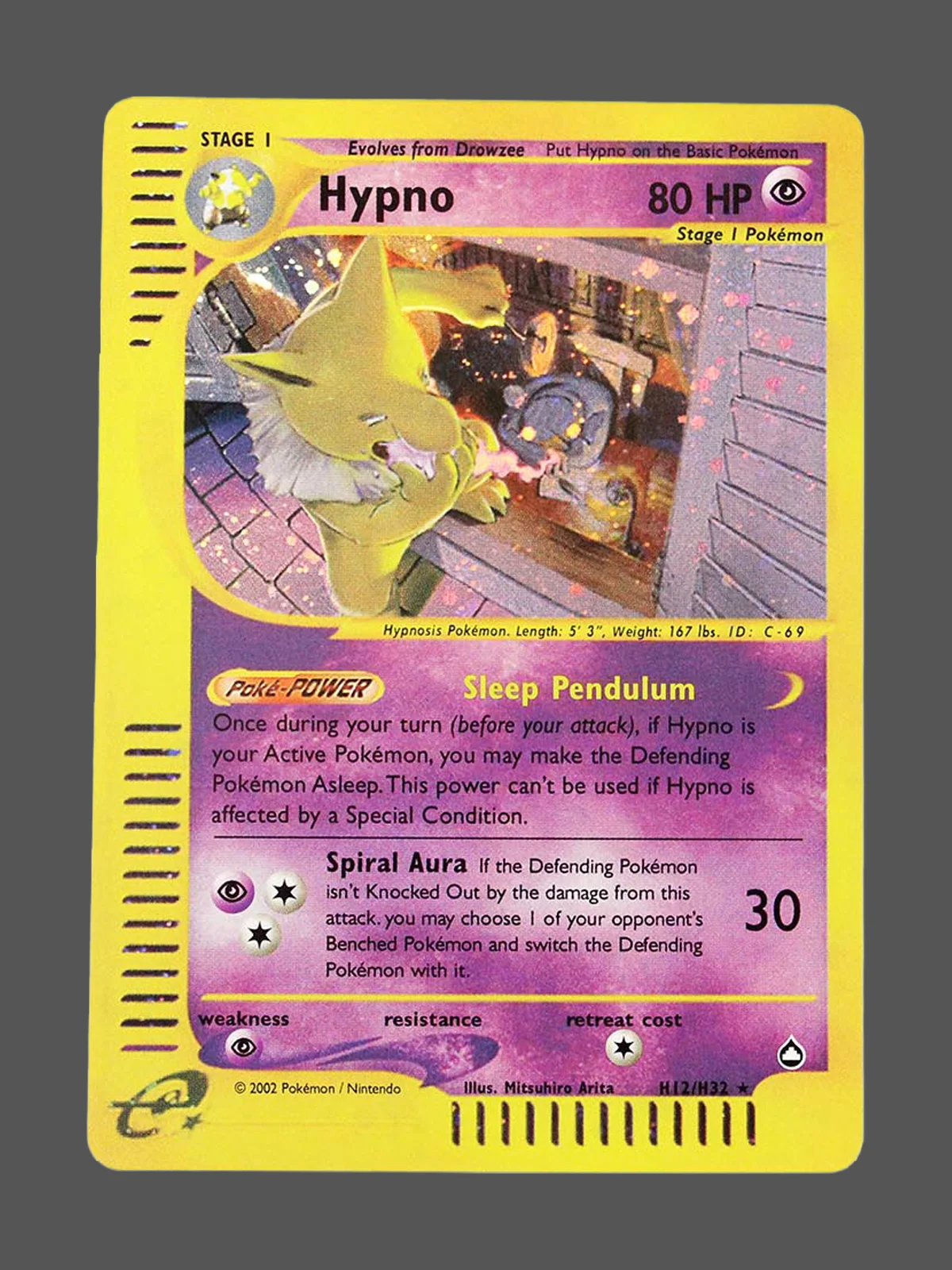 hypno-h12-aq-en-foil.webp Hypno Foil Pokemon proxy card from Aquapolis #H12