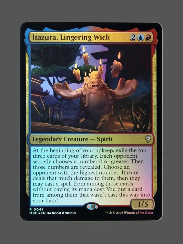 Itazura, Lingering Wick Foil MTG proxy card from Mystery Booster Commander Edition #41
