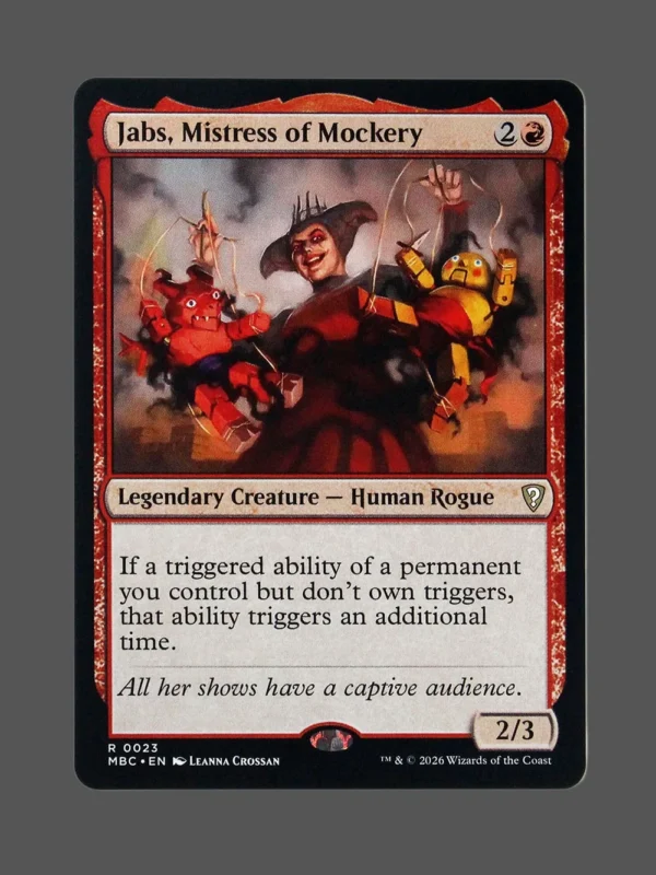 Jabs, Mistress of Mockery Holo MTG proxy card from Mystery Booster Commander Edition #23