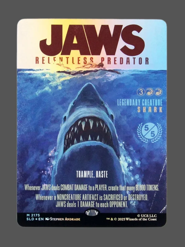 Jaws, Relentless Predator Foil MTG proxy card from Secret Lair Drop #2175