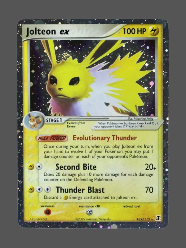 Jolteon ex Galaxy Foil Pokemon proxy card from Delta Species #109