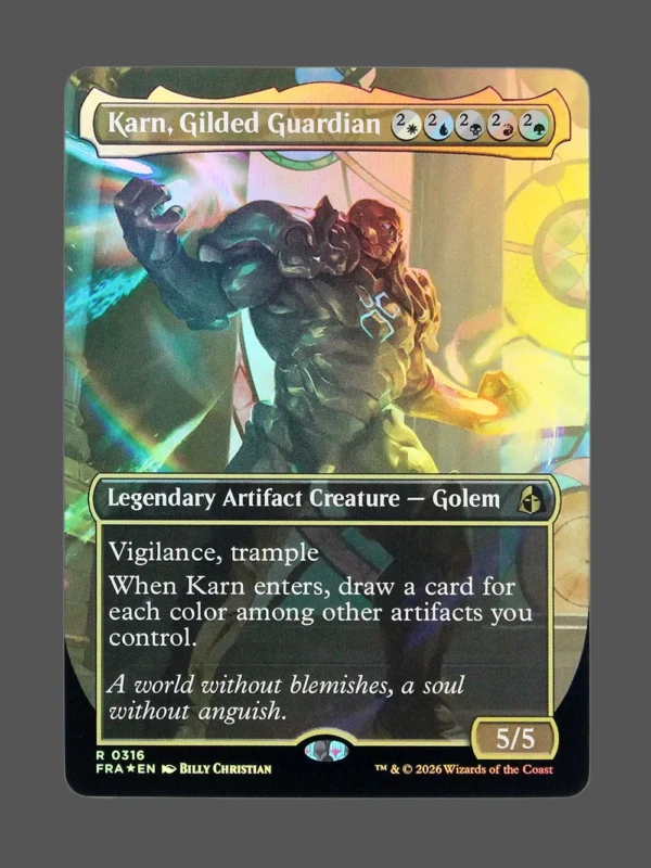 Karn, Gilded Guardian Foil MTG proxy card from Reality Fracture #316