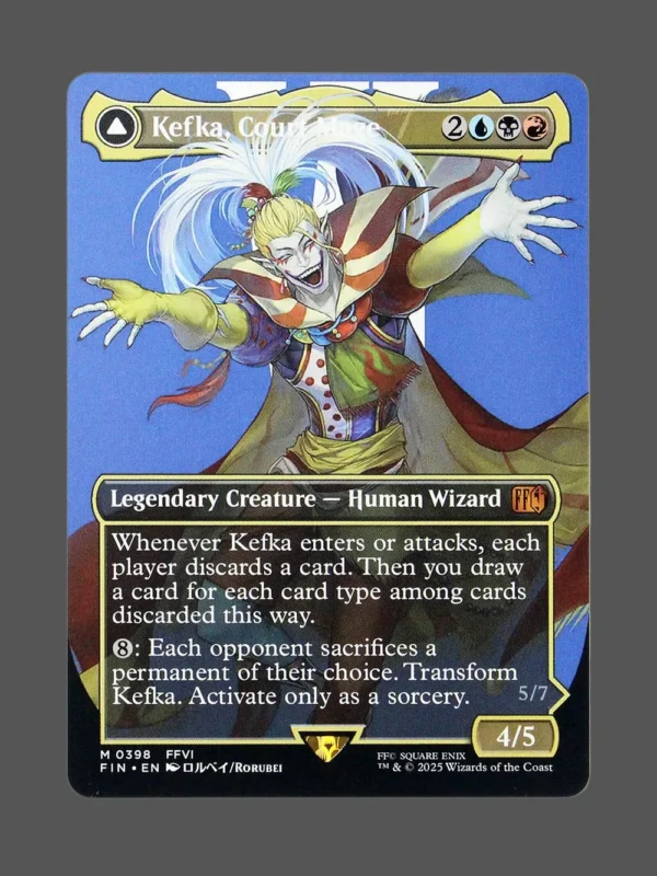 Kefka, Court Mage / Kefka, Ruler of Ruin Holo MTG proxy card from Final Fantasy #398