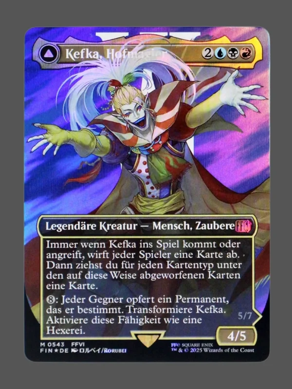 Kefka, Court Mage/Kefka, Ruler of Ruin Surge Foil MTG proxy card from Final Fantasy #543