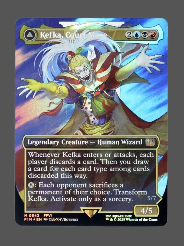 Kefka, Court Mage/Kefka, Ruler of Ruin Surge Foil MTG proxy card from Final Fantasy #543