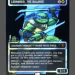 Leonardo, the Balance Surge Foil MTG proxy card from Teenage Mutant Ninja Turtles Eternal #83