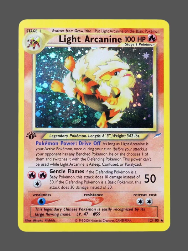 Light Arcanine Regular Pokemon proxy card from Neo Destiny #12
