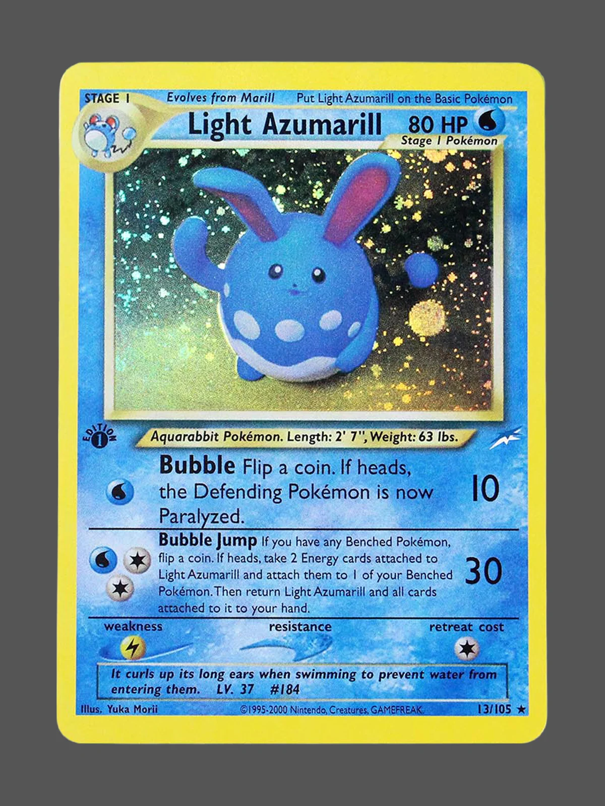 light-azumarill-13-n4-en.webp Light Azumarill Regular Pokemon proxy card from Neo Destiny #13