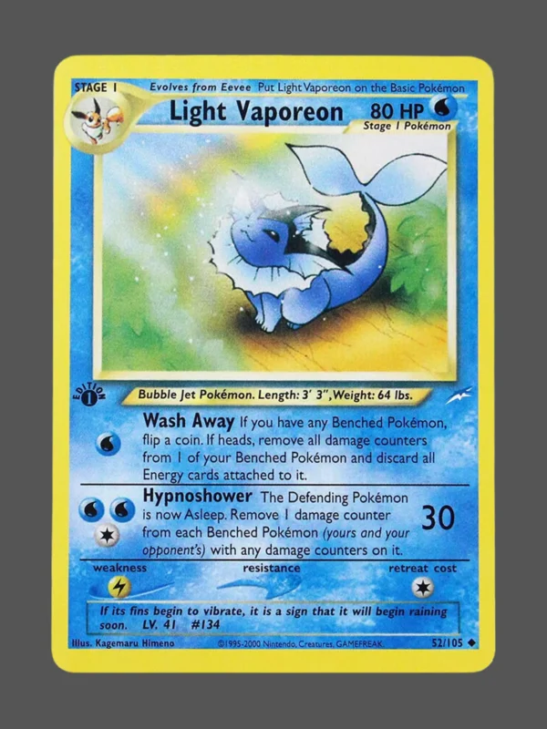 Light Vaporeon Regular Pokemon proxy card from Neo Destiny #52