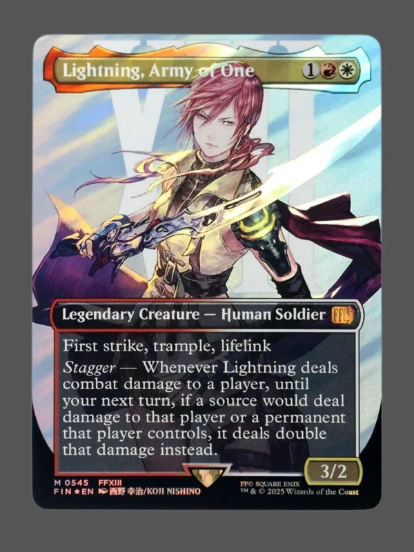Lightning, Army of One Surge Foil MTG proxy card from Final Fantasy #545
