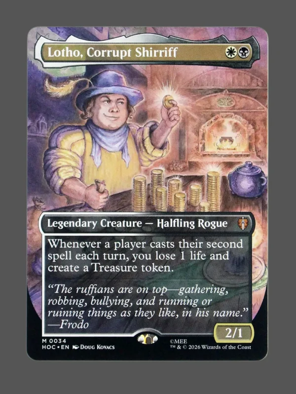 Lotho, Corrupt Shirriff Holo MTG proxy card from The Hobbit Eternal #34