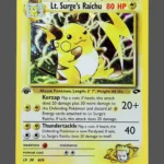 Lt. Surge’s Raichu Regular Pokemon proxy card from Gym Challenge #11