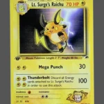 Lt. Surge’s Raichu Regular Pokemon proxy card from Gym Heroes #28