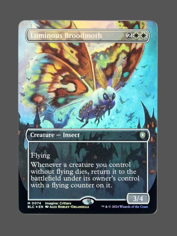 Luminous Broodmoth Foil MTG proxy card from Bloomburrow Commander #074