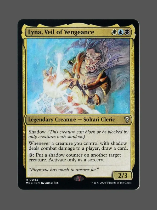 Lyna, Veil of Vengeance Foil MTG proxy card from Mystery Booster Commander Edition #43