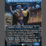 Man-E-Faces, Actor of Eternia Holo MTG proxy card from Secret Lair Drop #2784