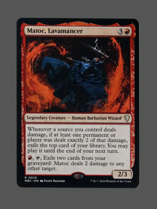 Matoc, Lavamancer Holo MTG proxy card from Mystery Booster Commander Edition #25