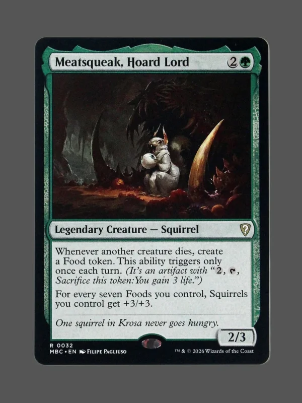 Meatsqueak, Hoard Lord Holo MTG proxy card from Mystery Booster Commander Edition #32