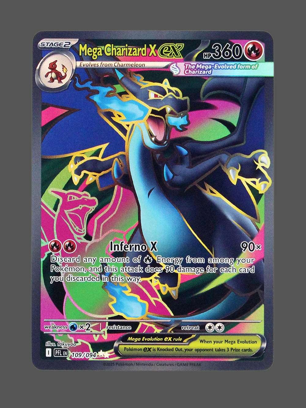 mega-charizard-x-ex-109-mep-en-refractor-foil-v2.webp Mega Charizard X ex Foil Pokemon proxy card from Mega Evolution Promos #109