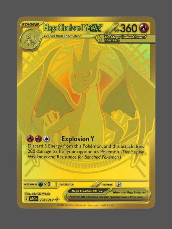Mega Charizard Y ex Foil Pokemon proxy card from Ascended Heroes #294