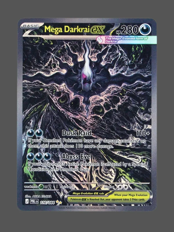 Mega Darkrai ex Foil Pokemon proxy card from Pitch Black #116