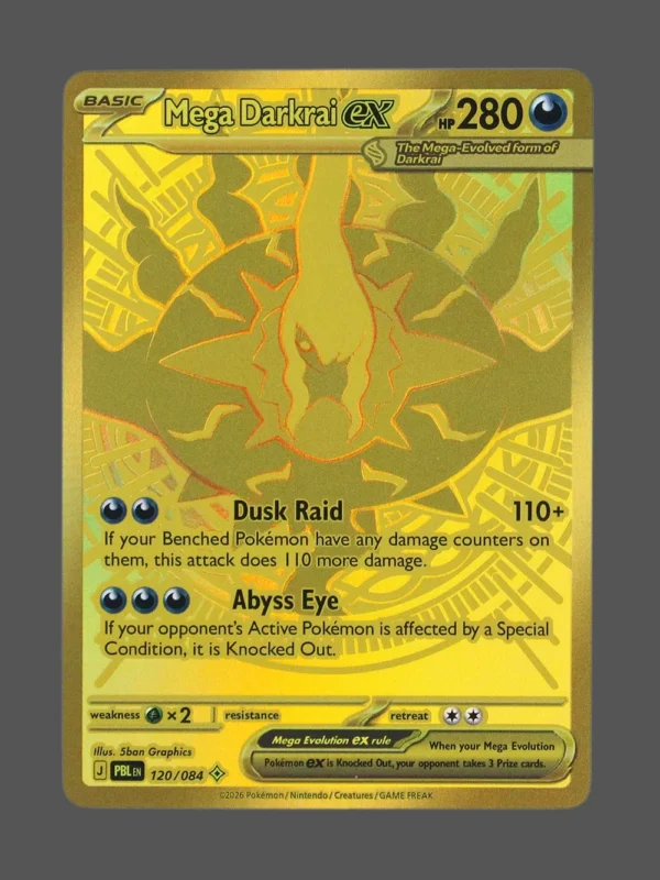 Mega Darkrai ex Foil Pokemon proxy card from Pitch Black #120