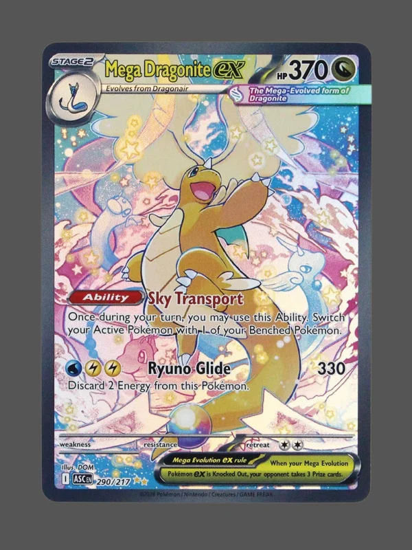 Mega Dragonite ex Foil Pokemon proxy card from Ascended Heroes #290