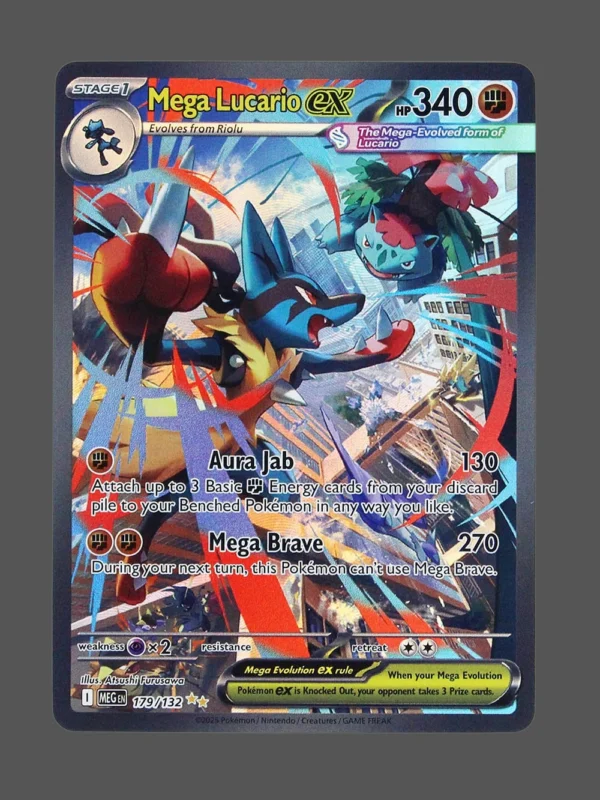 Mega Lucario ex Foil Pokemon proxy card from Mega Evolution #179