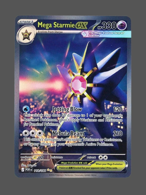 Mega Starmie ex Foil Pokemon proxy card from Perfect Order #118