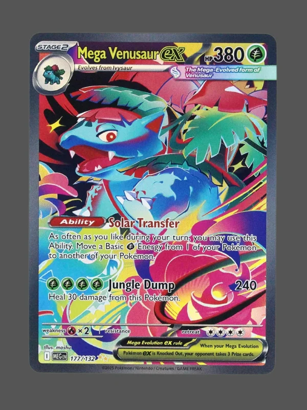 Mega Venusaur ex Foil Pokemon proxy card from Mega Evolution #177