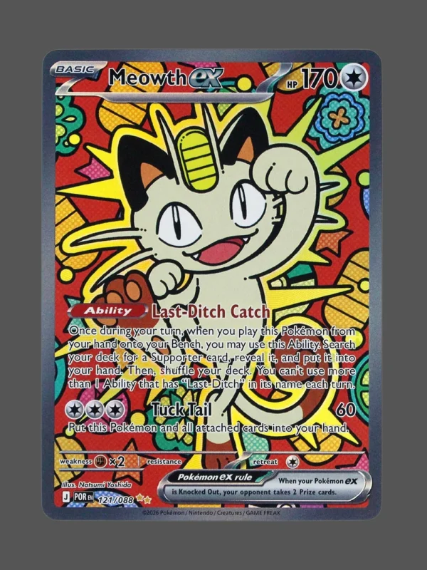 Meowth ex Foil Pokemon proxy card from Perfect Order #121