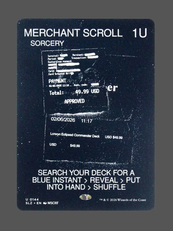 Merchant Scroll Holo MTG proxy card from The Zeta Set #144