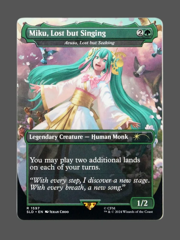 Miku, Lost but Si Holo MTG proxy card from Secret Lair Drop #1597