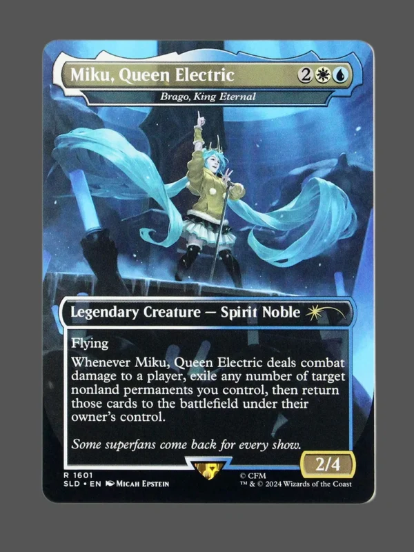Miku, Queen Electric Holo MTG proxy card from Secret Lair Drop #1601