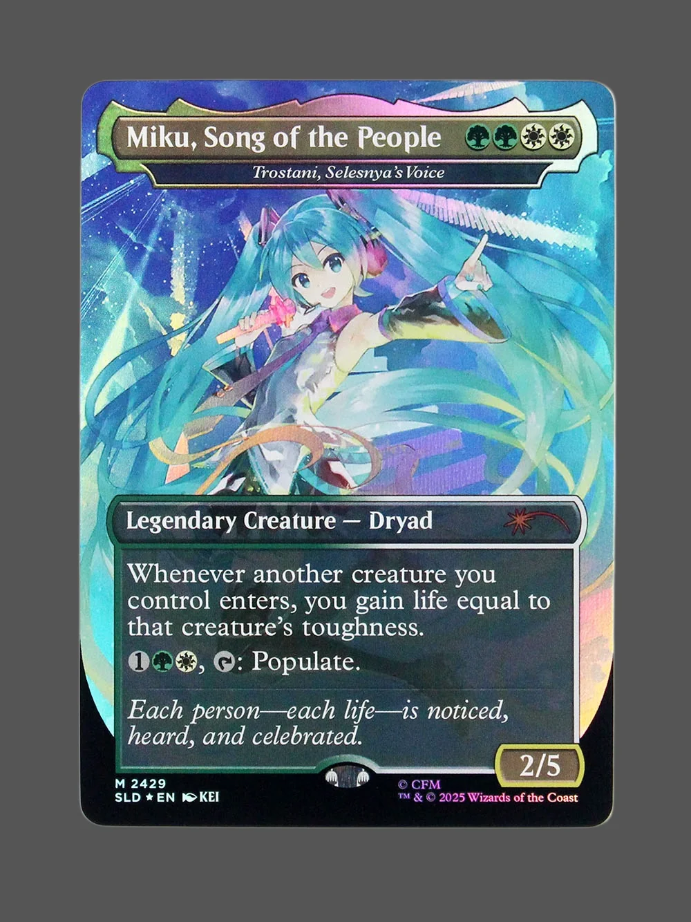 miku-song-of-the-people-2429-foil.webp Miku, Song of the People Foil MTG proxy card from Secret Lair Drop #2429