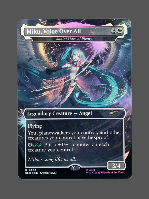 Miku, Voice Over All Foil MTG proxy card from Secret Lair Drop #2433