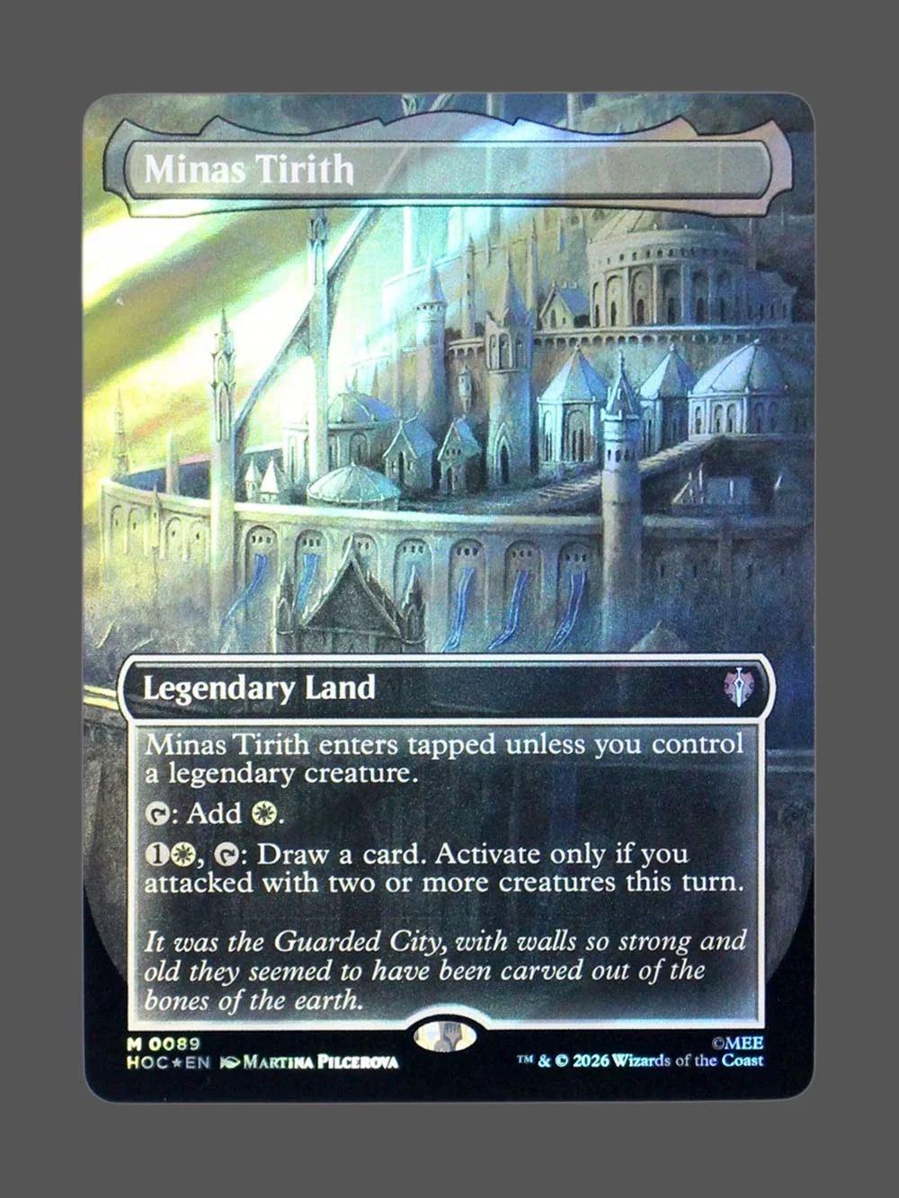 minas-tirith-89-surgefoil.webp Minas Tirith Surge Foil MTG proxy card from The Hobbit Eternal #89