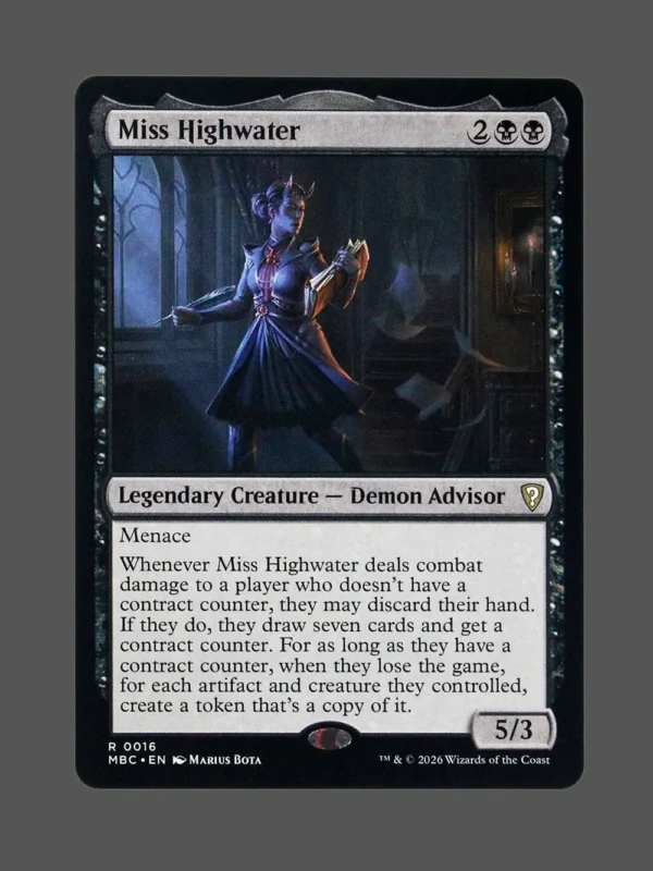 Miss Highwater Foil MTG proxy card from Mystery Booster Commander Edition #16