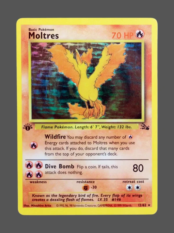 Moltres Regular Pokemon proxy card from Fossil #12