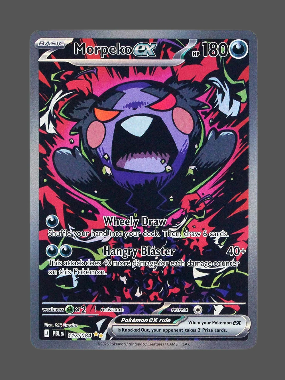 morpeko-ex-117-pbl-en-refractor-foil-v2.webp Morpeko ex Foil Pokemon proxy card from Pitch Black #117