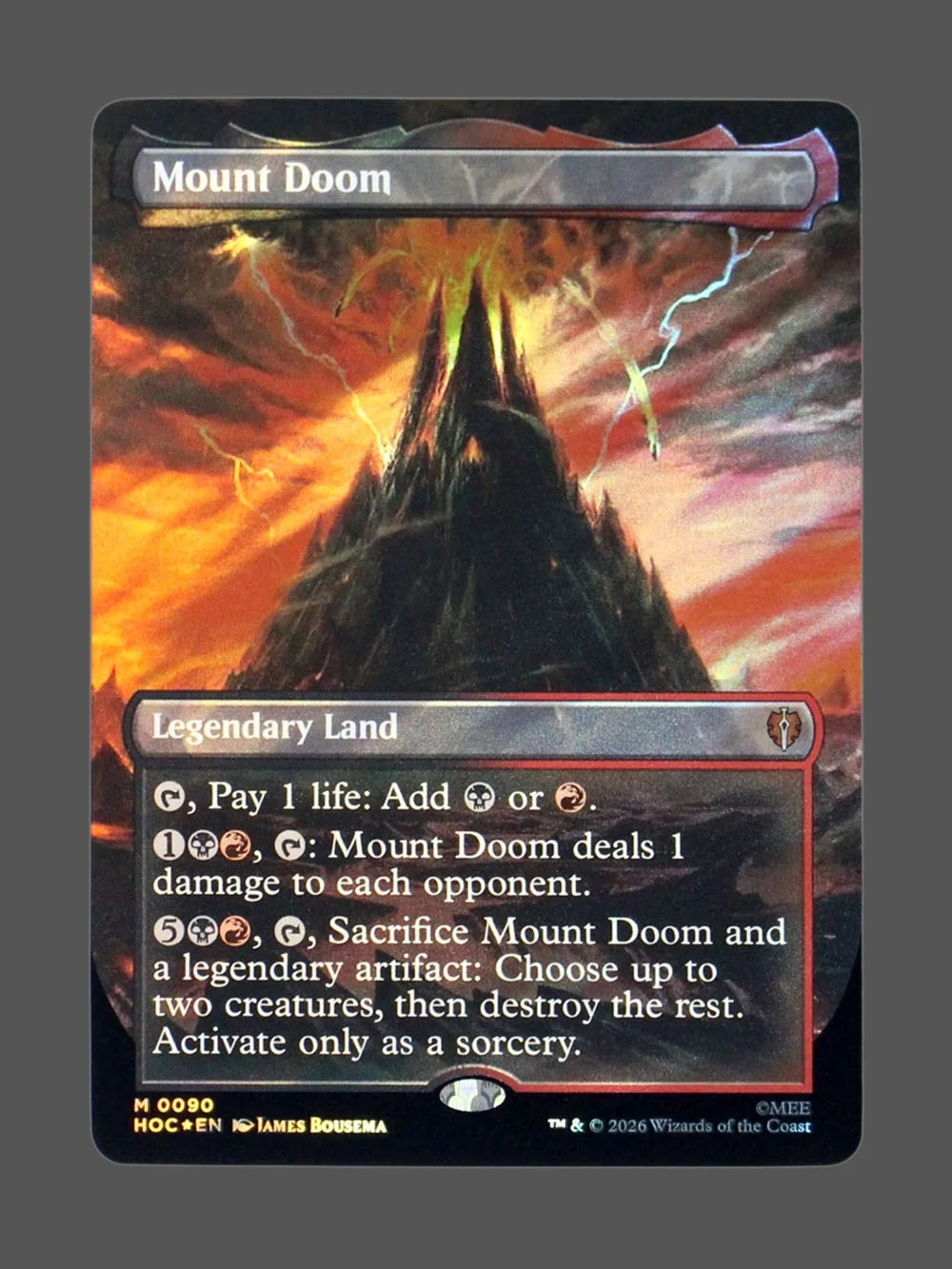mount-doom-90-surgefoil.webp Mount Doom Surge Foil MTG proxy card from The Hobbit Eternal #90