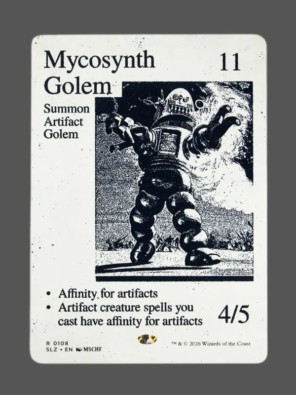 Mycosynth Golem Holo MTG proxy card from The Zeta Set #108