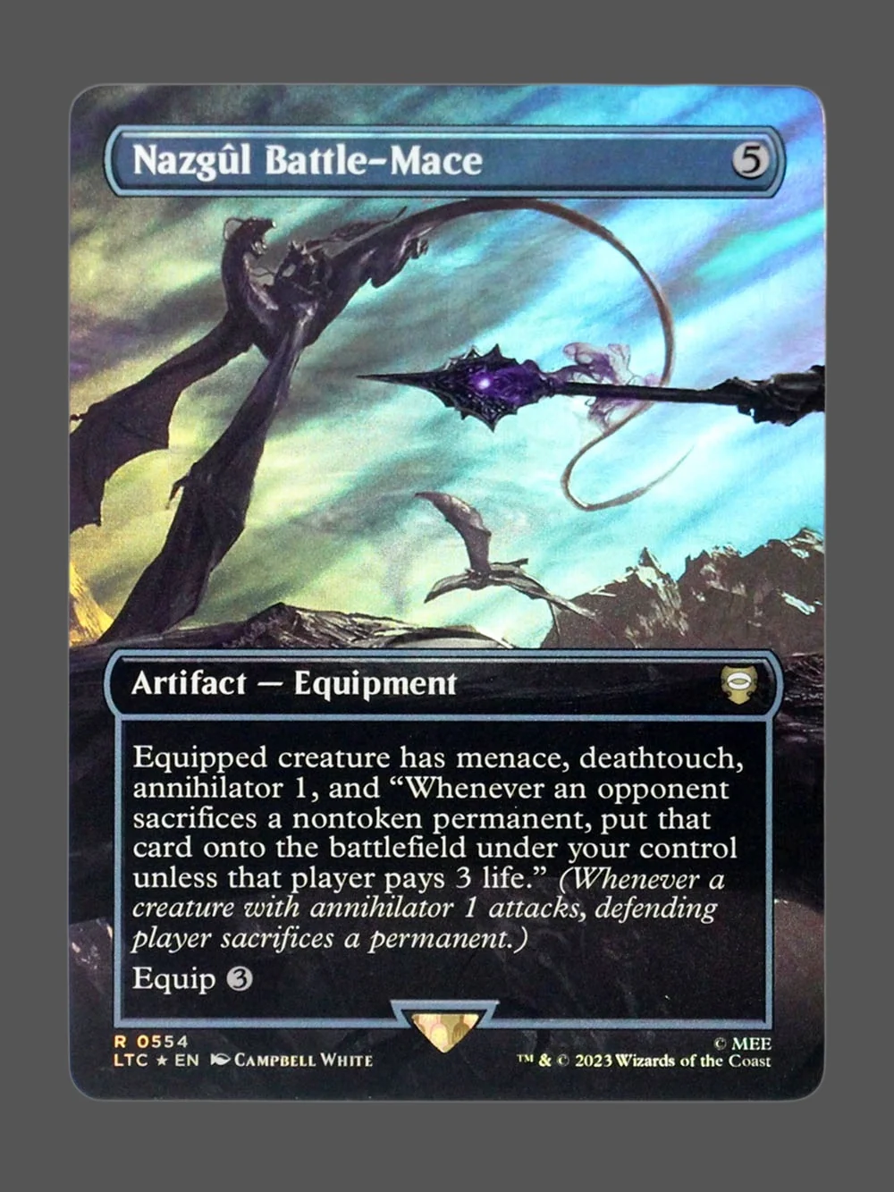 nazgul-battle-mace-554-surgefoil.webp Nazgûl Battle-Mace Surge Foil MTG proxy card from Tales of Middle-earth Commander #554