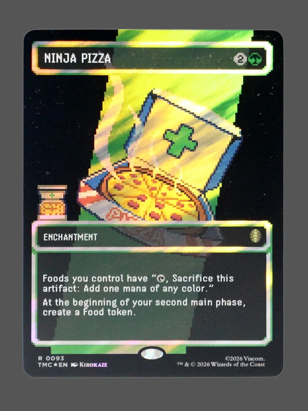ninja-pizza-093-surgefoil.webp Ninja Pizza Surge Foil MTG proxy card from Teenage Mutant Ninja Turtles Eternal #93