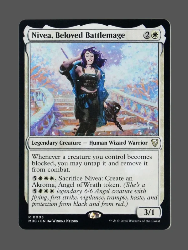 Nivea, Beloved Battlemage Holo MTG proxy card from Mystery Booster Commander Edition #3