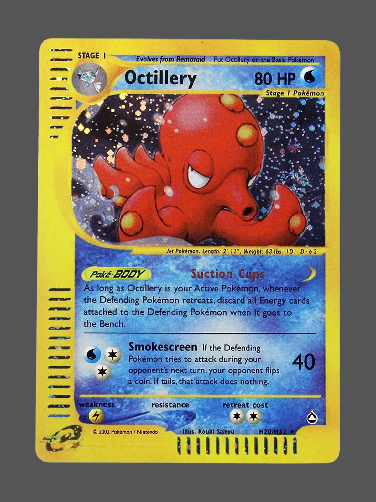octillery-h20-aq-en-foil.webp Octillery Foil Pokemon proxy card from Aquapolis #H20