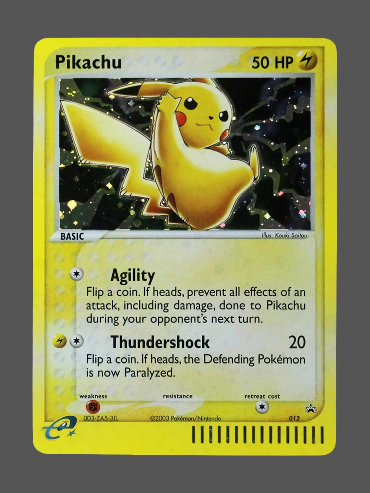 pikachu-012-np-en-gf.webp Pikachu Galaxy Foil Pokemon proxy card from Nintendo Black Star Promos #012
