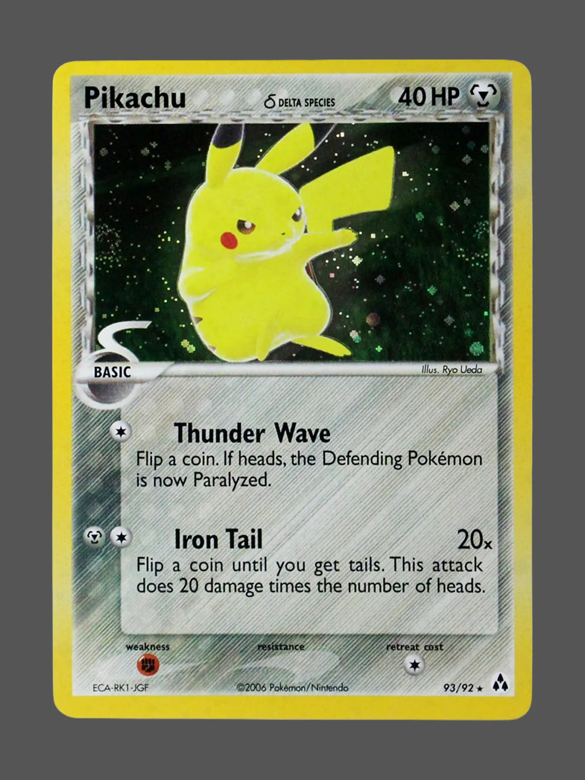 pikachu-93-lm-en-gf.webp Pikachu Galaxy Foil Pokemon proxy card from Legend Maker #93