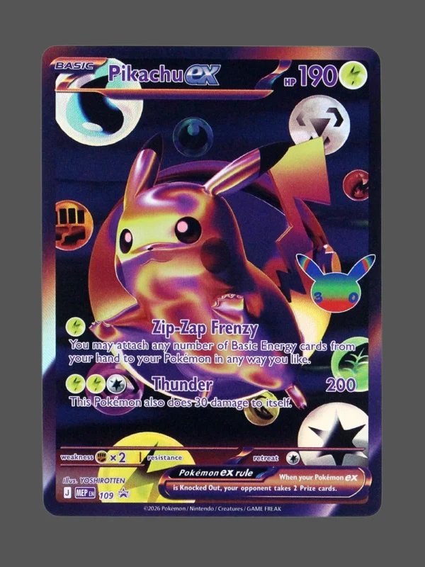 Pikachu ex Foil Pokemon proxy card from Mega Evolution Promos #109