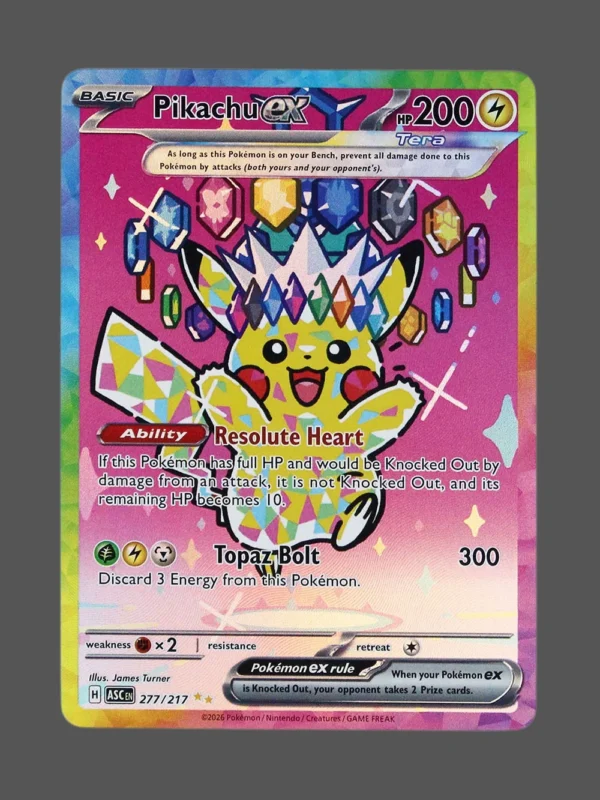 Pikachu ex Foil Pokemon proxy card from Ascended Heroes #277